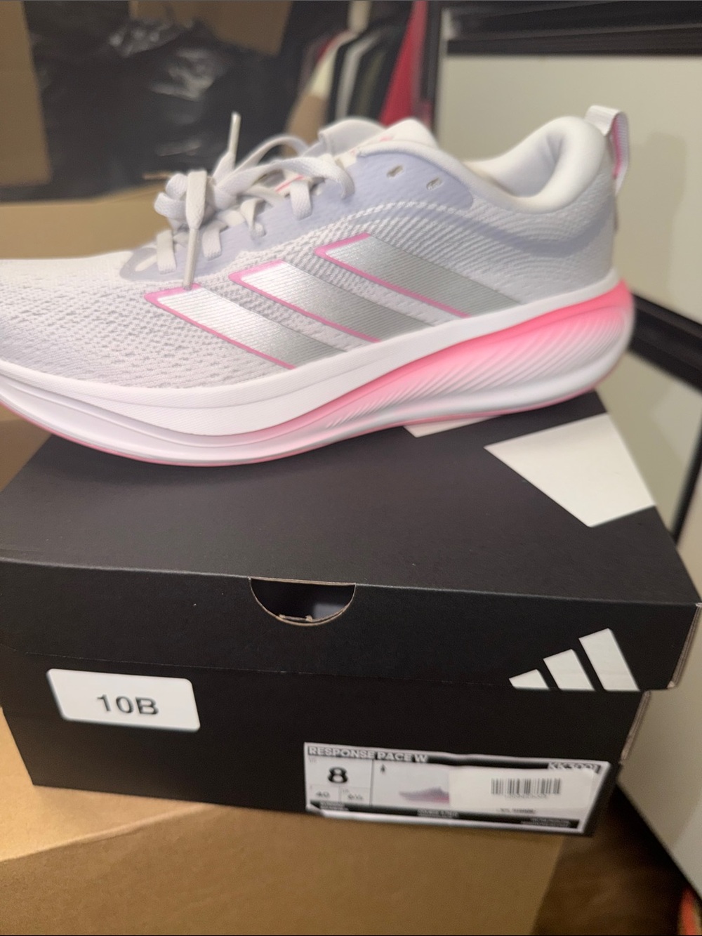 Adidas Women's RESPONSE PACE RUNNING SHOES Light Gray & Pink Running Shoes